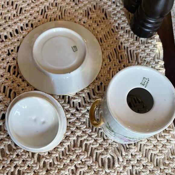 Zeh Scherzer & Co. ZS and Co. pink floral condensed milk container and plate - Picture 8 of 12